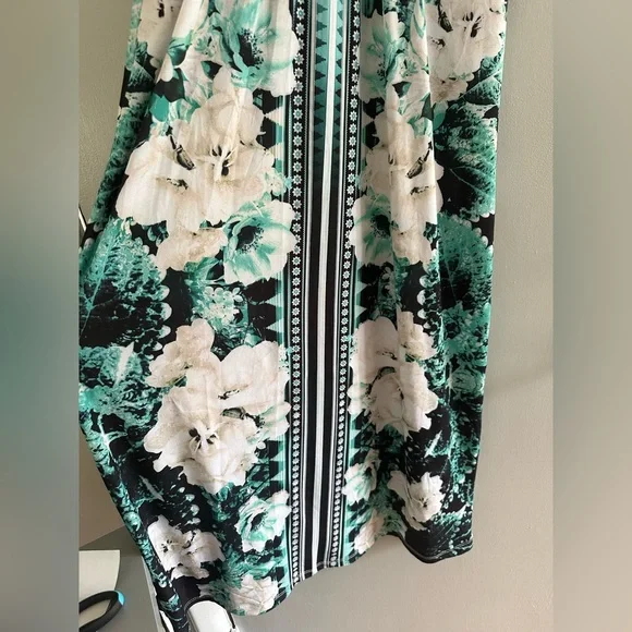 Style&Co floral cap sleeve maxi dress with elastic waist lace and metal details - Picture 5 of 8